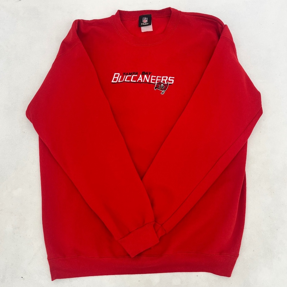 NFL Tampa Bay Buccaneers Mens XL Pullover Sweatshirt‎ Red Long Sleeve Outdoor